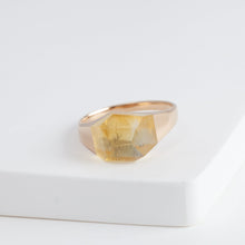 Load image into Gallery viewer, Mini rock crystal citrine ring - rose gold plated silver
