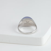 Load image into Gallery viewer, Mini rock round blue chalcedony ring - silver
