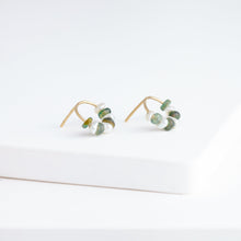 Load image into Gallery viewer, Half moon opal and pearl studs (small)

