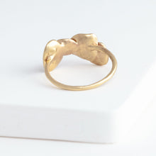 Load image into Gallery viewer, Gold petal four petal ring with pearls
