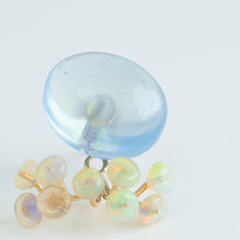 Load image into Gallery viewer, Fairy cabochon aquamarine and opal earrings
