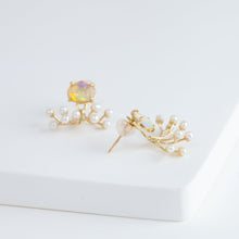 Load image into Gallery viewer, Fairy opal and pearl earrings
