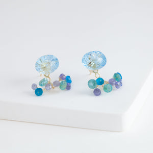 Fairy blue topaz and pearl earrings [limited edition]