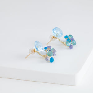 Fairy blue topaz and pearl earrings [limited edition]