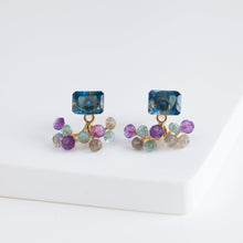 Load image into Gallery viewer, Fairy London blue topaz and mixed stones earrings
