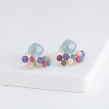 Load image into Gallery viewer, Fairy aquamarine and mixed stones earrings
