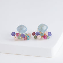 Load image into Gallery viewer, Fairy aquamarine and mixed stones earrings

