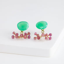 Load image into Gallery viewer, Fairy chrysoprase and sapphire earrings
