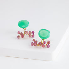 Load image into Gallery viewer, Fairy chrysoprase and sapphire earrings
