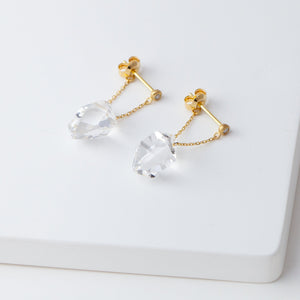 Herkimer quartz chain earrings