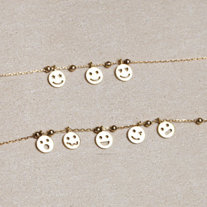 Five smiley necklace