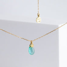 Load image into Gallery viewer, Emerald smiley necklace
