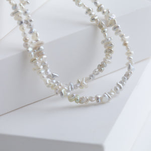 Sazare akoya pearl long necklace