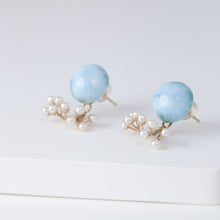 Load image into Gallery viewer, Fairy larimar and pearl earrings [limited edition]
