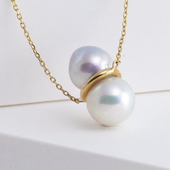 Large twin pearl necklace