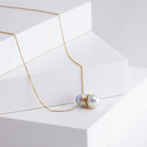 Large twin pearl necklace
