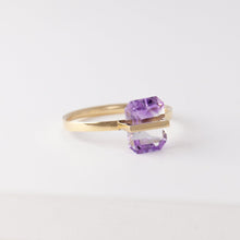 Load image into Gallery viewer, Band one-of-a-kind bi-color amethyst ring
