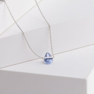 Band one-of-a-kind platinum pear sapphire necklace