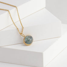 Load image into Gallery viewer, Picture frame aquamarine necklace
