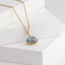 Load image into Gallery viewer, Picture frame aquamarine necklace
