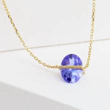 Load image into Gallery viewer, Band one-of-a-kind oval tanzanite necklace
