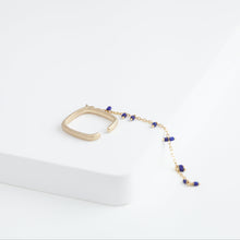 Load image into Gallery viewer, Syami hanging lapis lazuli chain ear cuff
