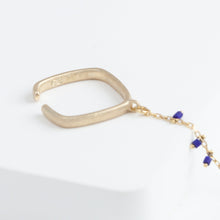 Load image into Gallery viewer, Syami hanging lapis lazuli chain ear cuff
