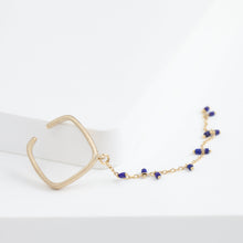 Load image into Gallery viewer, Syami hanging lapis lazuli chain ear cuff
