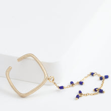 Load image into Gallery viewer, Syami hanging lapis lazuli chain ear cuff
