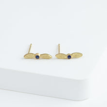 Load image into Gallery viewer, Bloom blue sapphire stud
