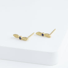 Load image into Gallery viewer, Bloom blue sapphire stud
