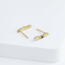Load image into Gallery viewer, Bloom blue sapphire stud
