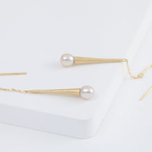 Load image into Gallery viewer, Raindrop one-of-a-kind pearl hook earrings
