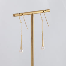 Load image into Gallery viewer, Raindrop one-of-a-kind pearl hook earrings

