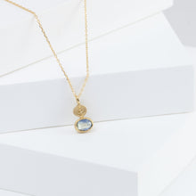Load image into Gallery viewer, Leaf one-of-a-kind bicolor sapphire necklace
