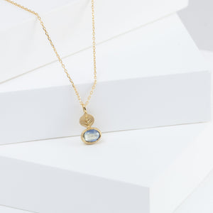 Leaf one-of-a-kind bicolor sapphire necklace