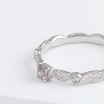Bloom platinum ring with one-of-a-kind brown diamond