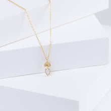 Load image into Gallery viewer, Leaf one-of-a-kind pear champagne diamond necklace
