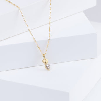 Leaf one-of-a-kind pear champagne diamond necklace