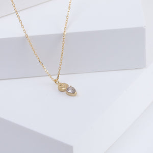 Leaf one-of-a-kind pear champagne diamond necklace