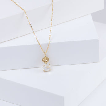 Leaf one-of-a-kind moonstone necklace