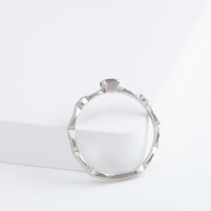 Bloom platinum ring with one-of-a-kind brown diamond