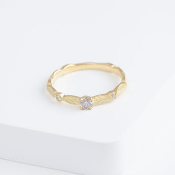 Bloom ring with one-of-a-kind champagne diamond
