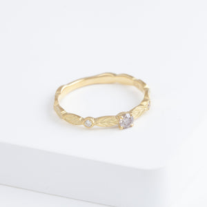 Bloom ring with one-of-a-kind champagne diamond