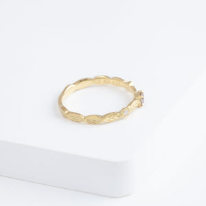 Bloom ring with one-of-a-kind champagne diamond