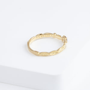 Bloom ring with one-of-a-kind champagne diamond