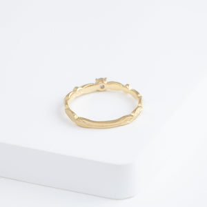 Bloom ring with one-of-a-kind champagne diamond