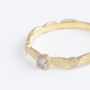 Bloom ring with one-of-a-kind champagne diamond