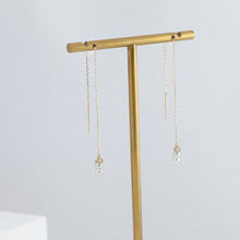 Load image into Gallery viewer, Baby Akoya pearl twin pearl diamond drop earrings
