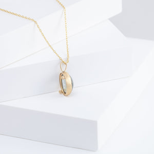 Gallery oval moss aquamarine necklace B